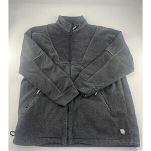 Ski Doo Fleece Jacket Mens Small Gray Black Full Zip Warm Sno Gear Warm Winter